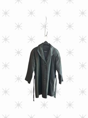 D.A.N.Y. Direct Action New York Woman's vintage black belted leather coat Sz L